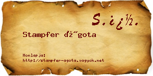 Stampfer Ágota névjegykártya
