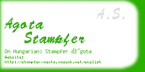 agota stampfer business card